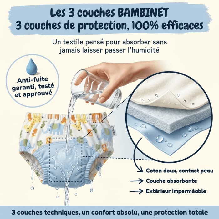 Sous-vêtements d'apprentissage 10 mois à 4 ans - BAMBINET®