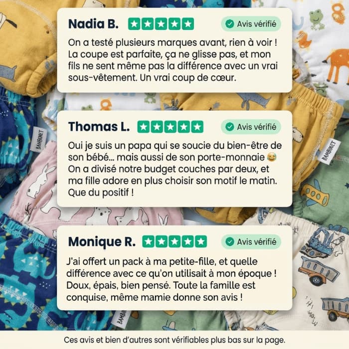 Sous-vêtements d'apprentissage 10 mois à 4 ans - BAMBINET®
